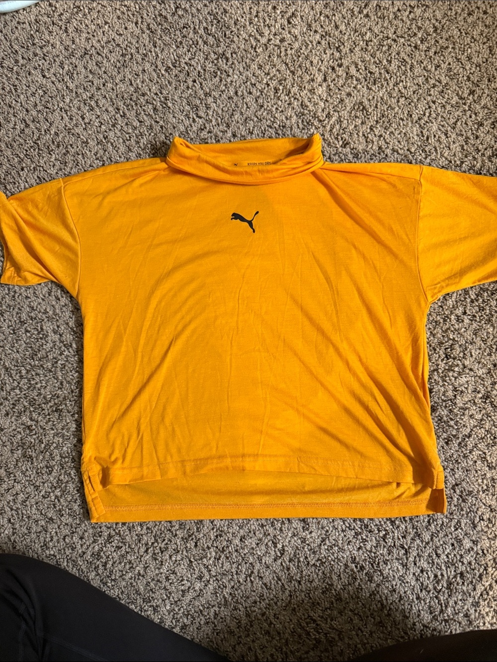 PUMA DryCELL Oversized Mock Neck Tee Orange XS Athletic Top